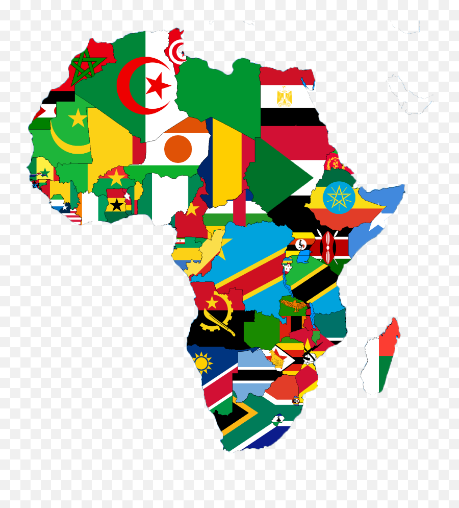 Download Many Country In Africa - Africa Flags Map Png Emoji,Africa Png