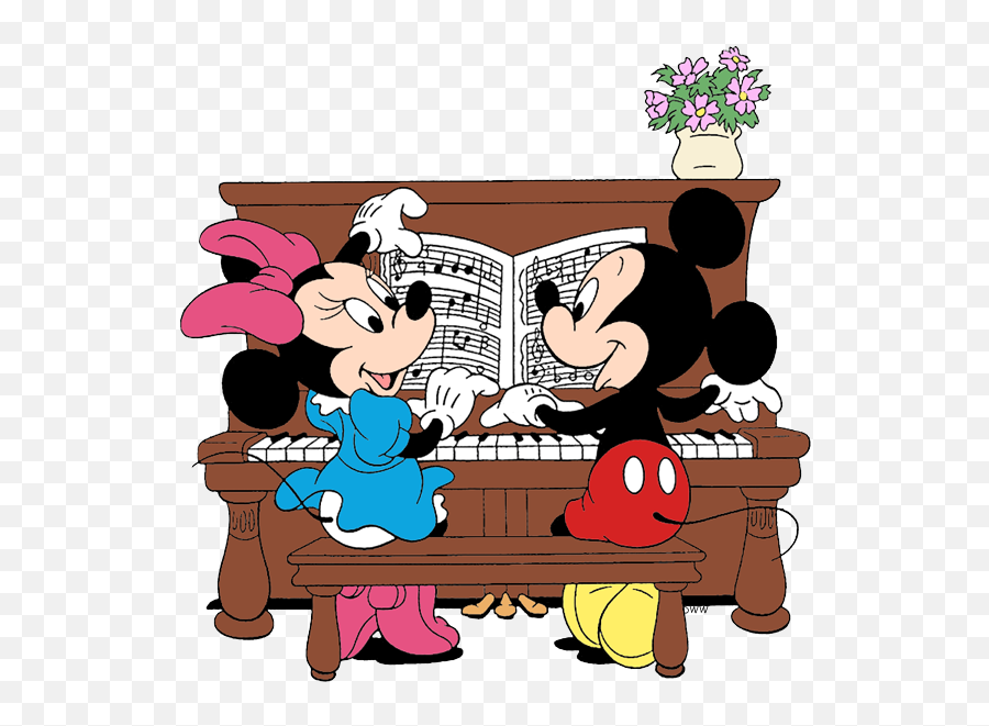 Mickey U0026 Minnie Mouse Clip Art 3 Disney Clip Art Galore - Mickey Minnie Mouse Playing Emoji,Piano Clipart
