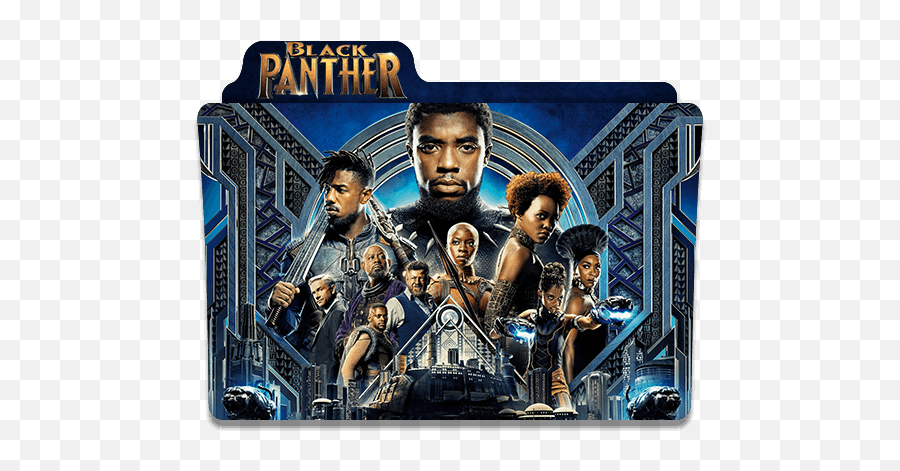 Black Panther Movie Folder Icon - Designbust Emoji,Black Panther Logo Png