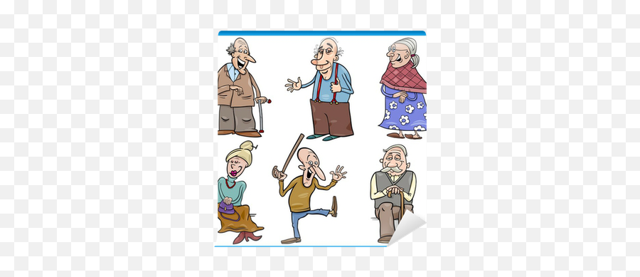 Seniors People Set Cartoon Illustration Wall Mural U2022 Pixers Emoji,Confused Person Clipart
