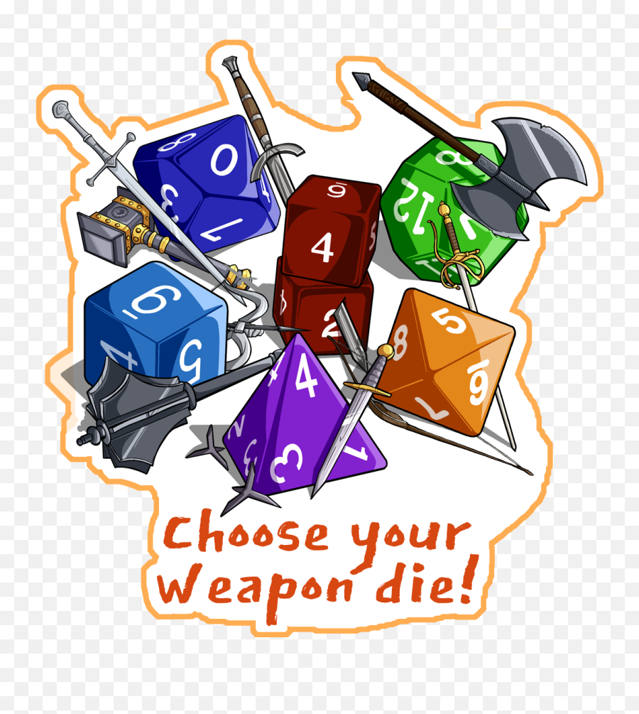 Dice Stickers - Choose Your Weapon U2014 Art By Brandie Fettig Emoji,Dnd Dice Png