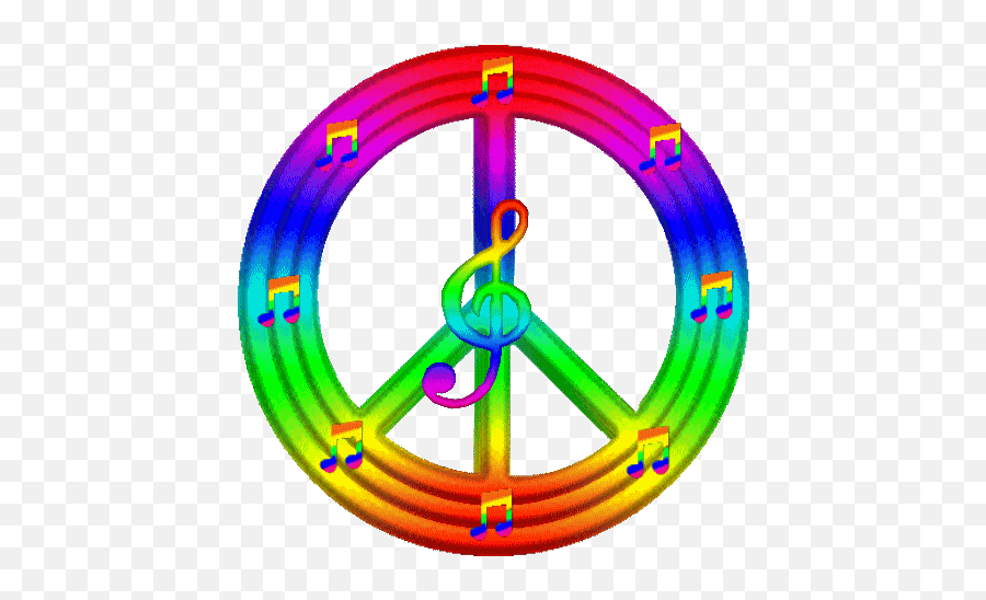 Rainbow Triple Musical Note Peace Sign Gif Peace Emoji,Music Note Gif Transparent