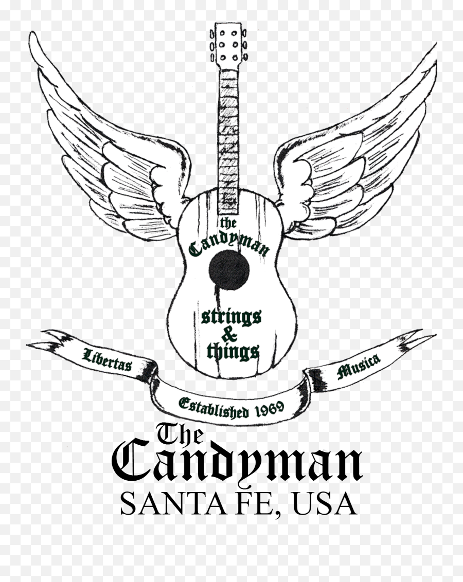 The Candyman Strings U0026 Things Santa Feu0027s Community Music - Black And White Emoji,Guitar Center Logo