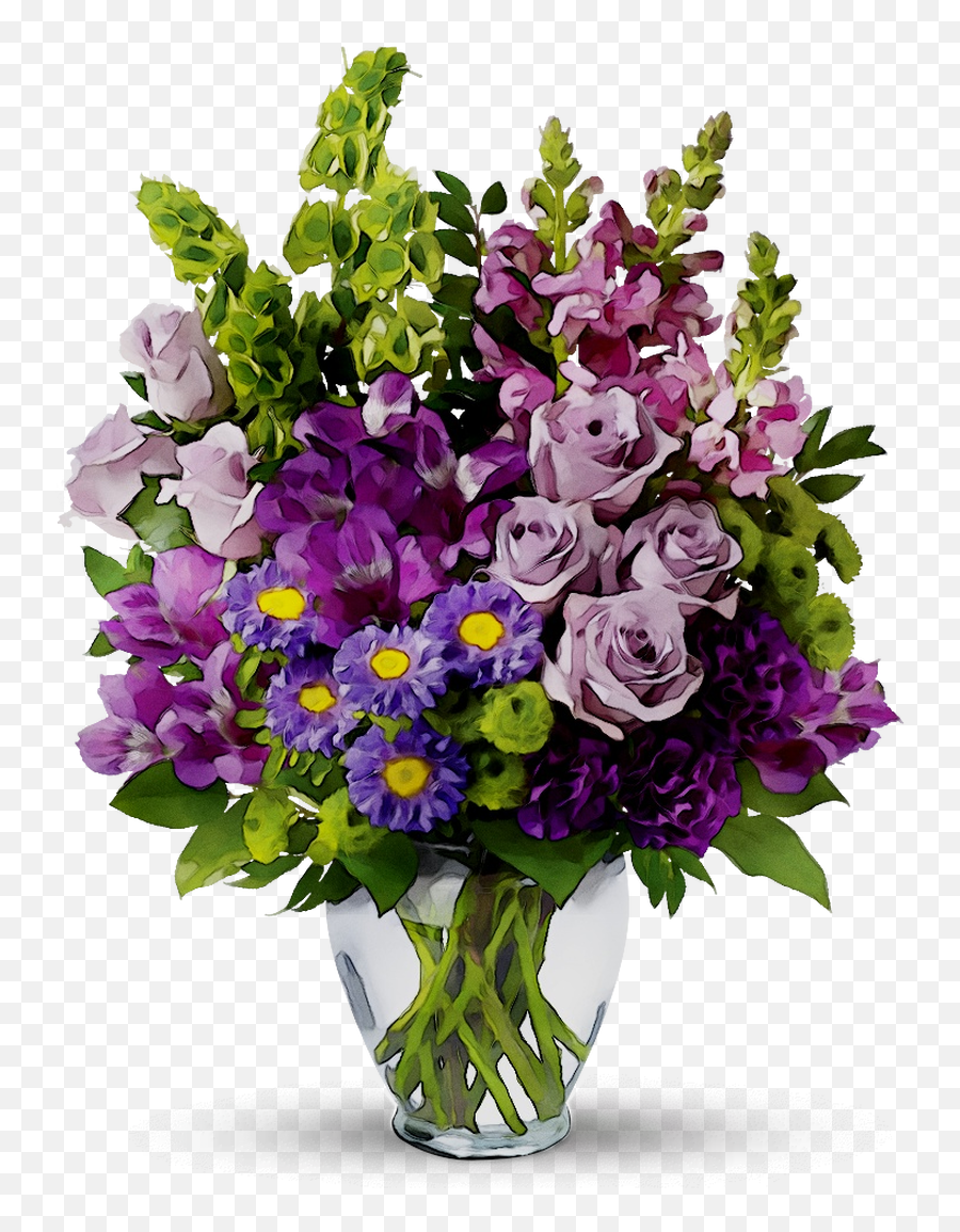 Download Cut Gift Bouquet Vase Flower - Flowers Clipart Boquet Purple Emoji,Bouquet Of Flowers Clipart