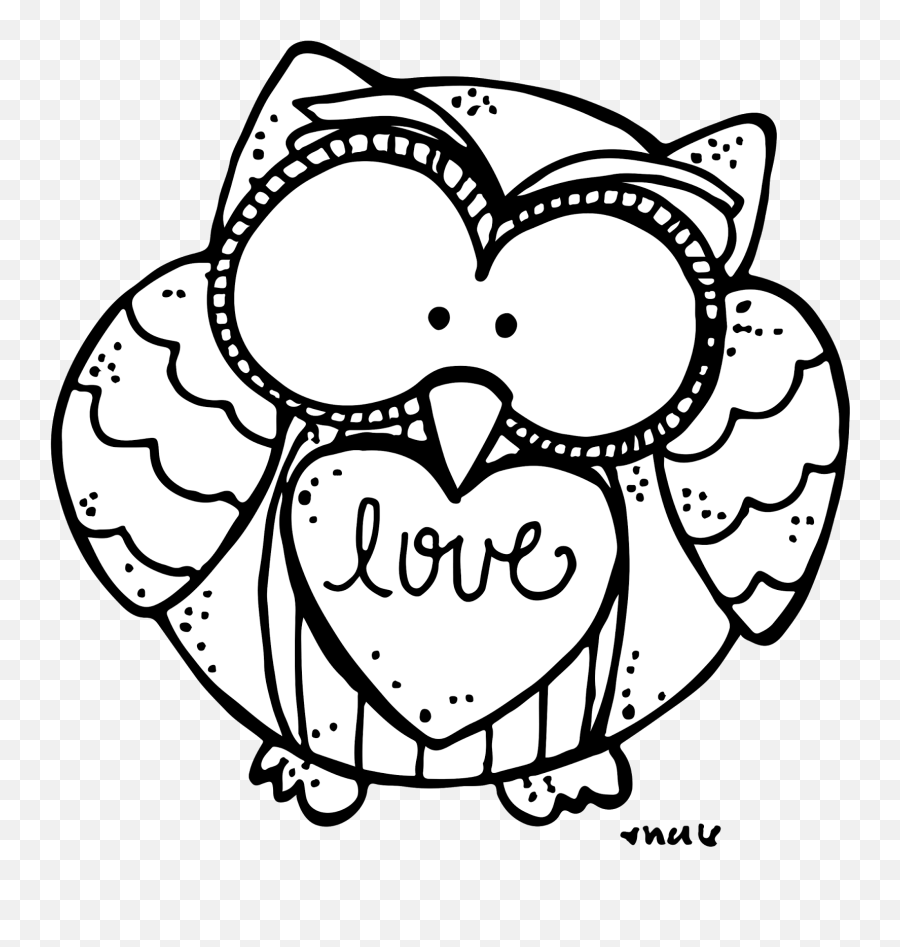 Horned Owl Clipart Central Texas - Valentineu0027s Day Clipart Melonheadz Owl Clipart Black And White Emoji,Valentine Clipart