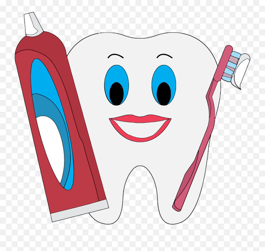 Happy Tooth With Toothpaste And Brush Clipart Free Download - Imagens Lavar Os Dentes Emoji,Teeth Clipart
