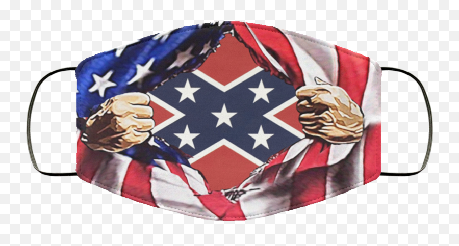 American Flag Blood Inside Me Confederate Flag Face Mask - Confederate And American Face Mask Emoji,Rebel Flag Png