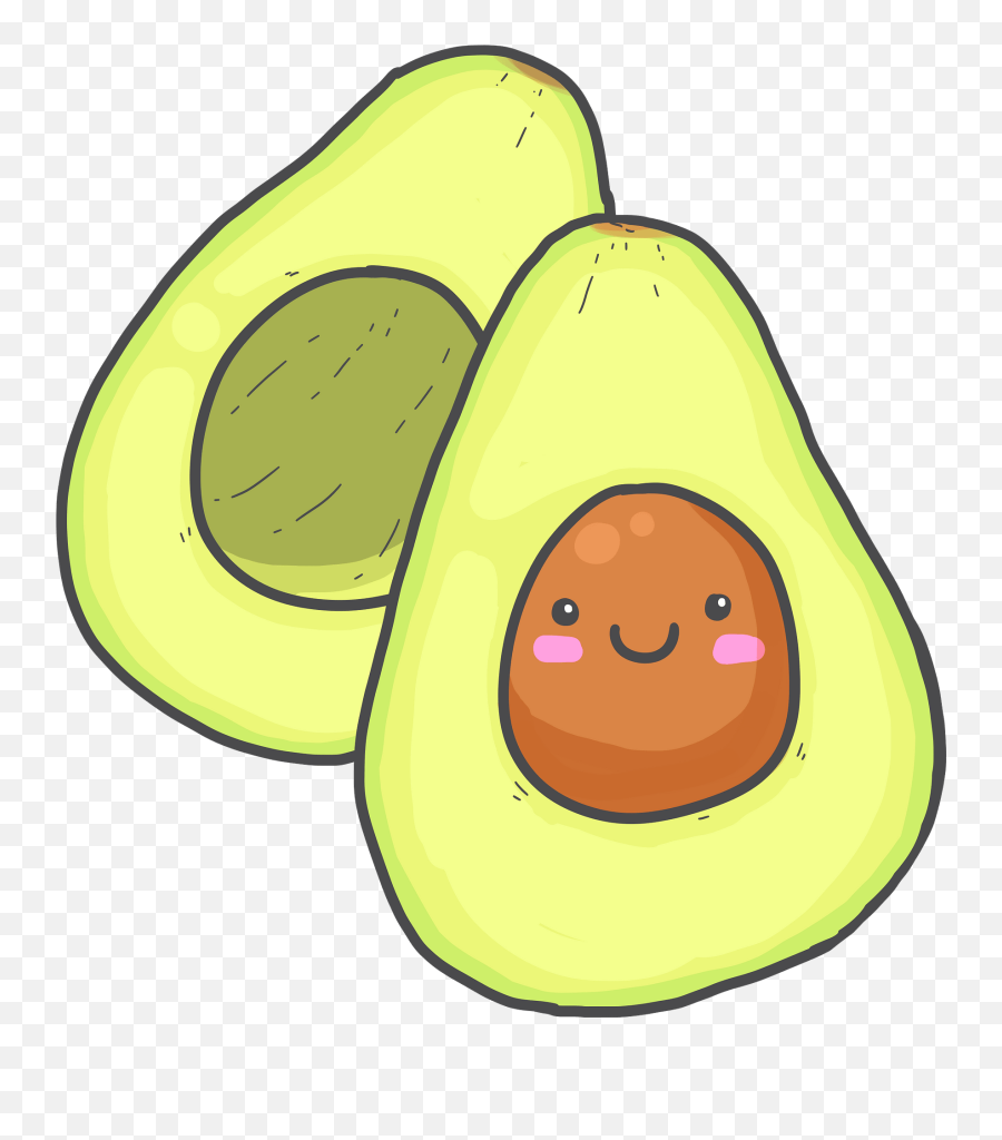 Cute Avocado Clipart - Cute Avocado Transparent Emoji,Avocado Clipart