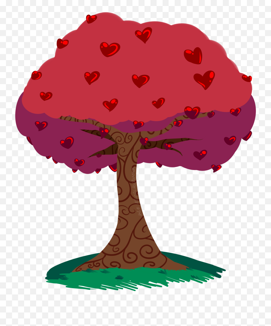 Download Heart Fruit Tree - Illustration Full Size Png Emoji,Tree Illustration Png