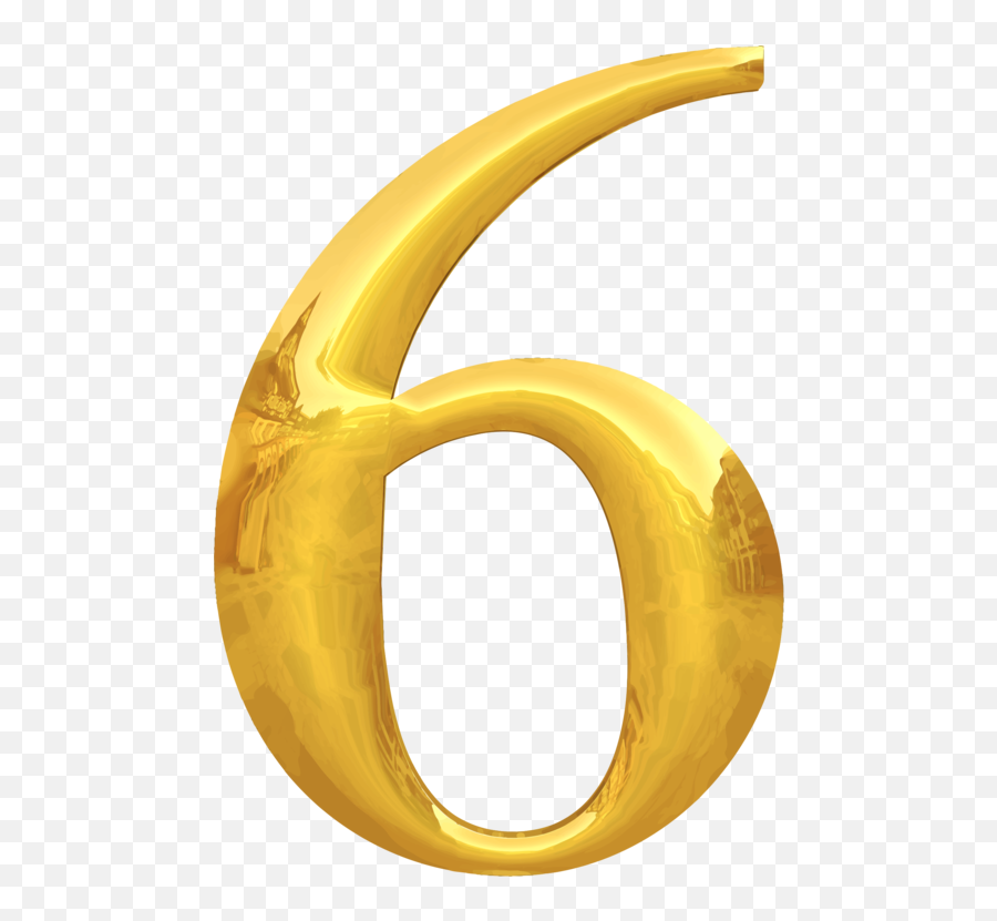 Gold Number 6 Png Transparent Cartoon - 6 Gold Number Clipart Emoji,Gold Clipart