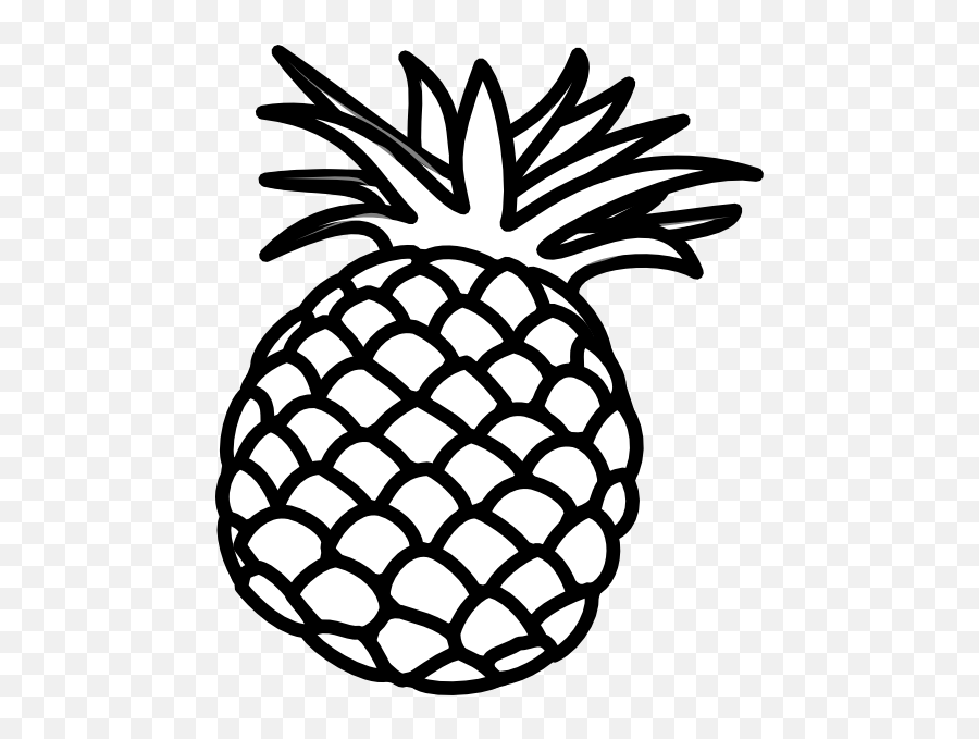 Pineapple Clip Art - Pineapple Images Clipart Black And White Emoji,Pineapple Clipart Black And White