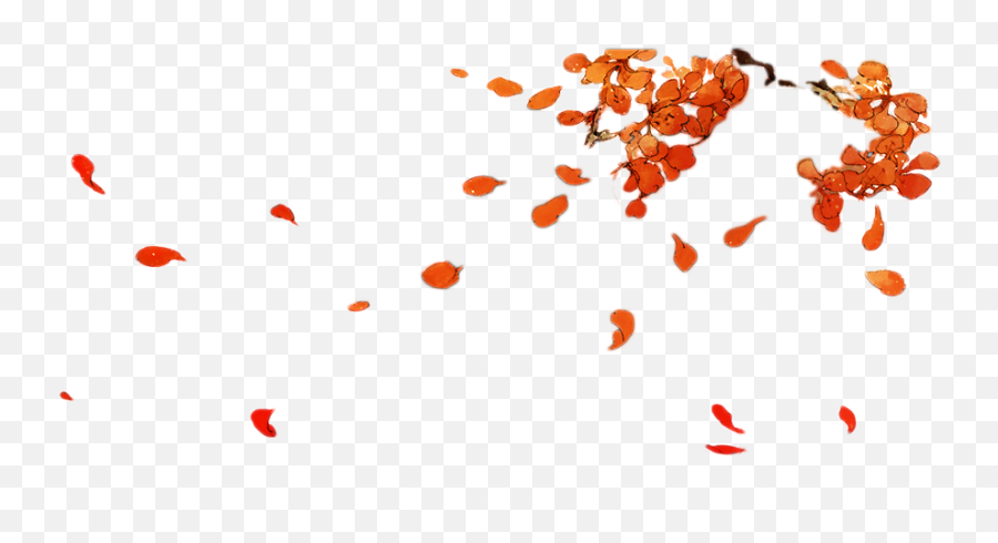 Hand Painted Golden Leaves Falling Png - Petal Emoji,Leaves Falling Png