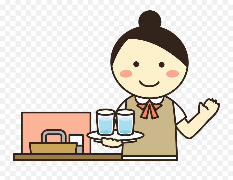 Waitress In A Restaurant Clipart - Fast Food Service Crew Cartoon Emoji,Restaurant Clipart