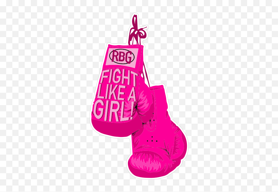 Fight Like A Girl Rbg Sticker Emoji,Pink Boxing Gloves Clipart