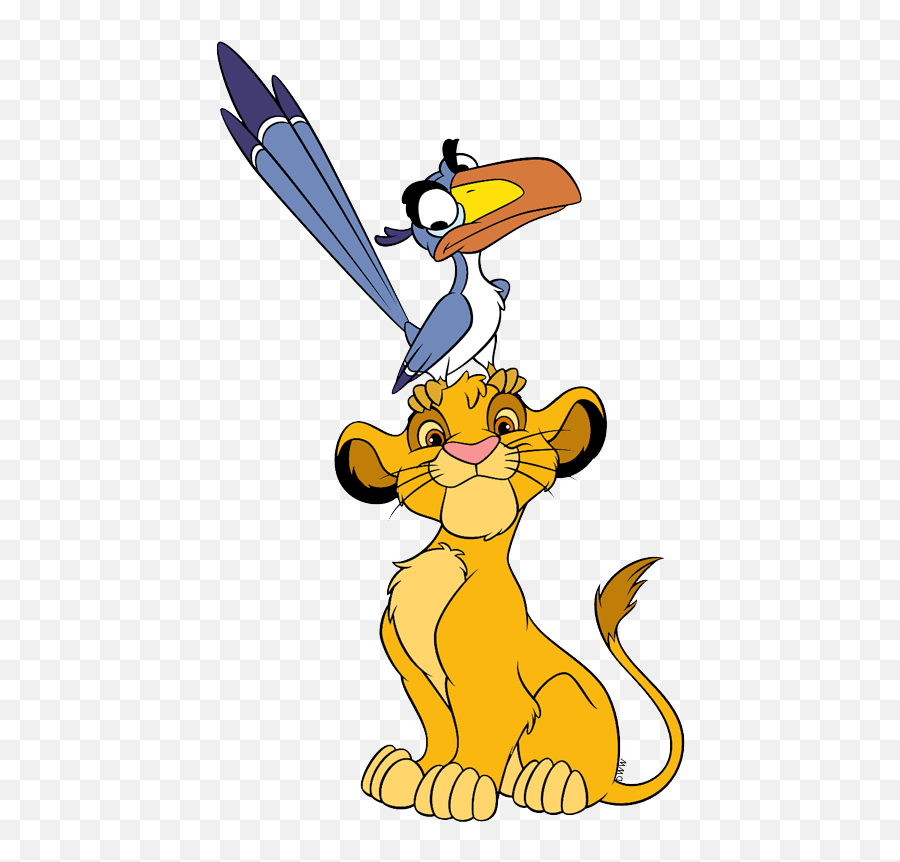 The Lion King Group Clip Art - Simba And Zazu Png Emoji,Lion King Clipart