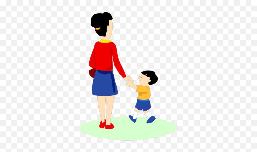 Walking With Mom Clipart Png Download - Walking With Adult Clipart Emoji,Mom Clipart