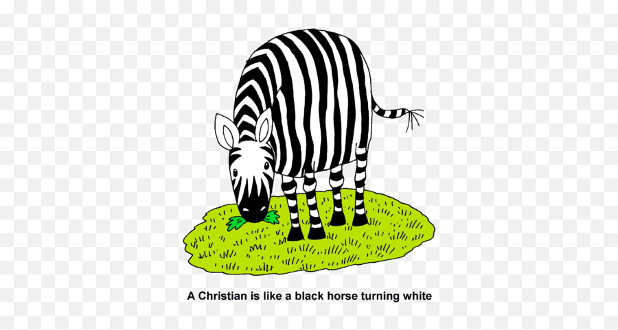 Image Zebra - A Christian Is Like A Black Horse Turning Dot Emoji,Zebra Clipart Black And White