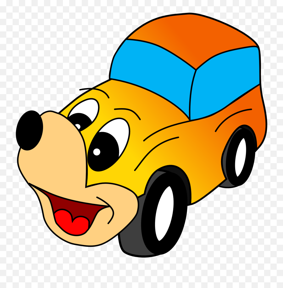 Clipart Funny Taxi Car With Face Free Image - Carro Cão Emoji,Funny Clipart
