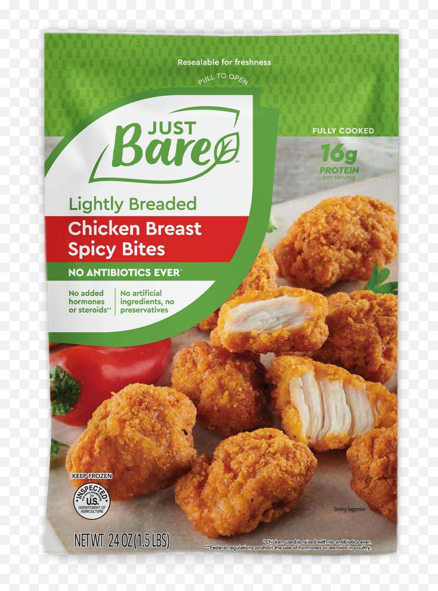 New Lightly Breaded Spicy Chicken Breast Bites - Just Bare Emoji,Chicken Nugget Png