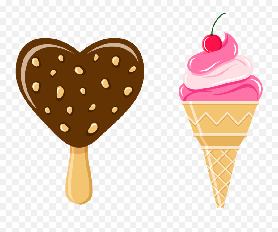 Clipart Heart Ice Cream Clipart Heart Ice Cream Transparent - Sorvete De Morango Desenho Emoji,Ice Cream Clipart