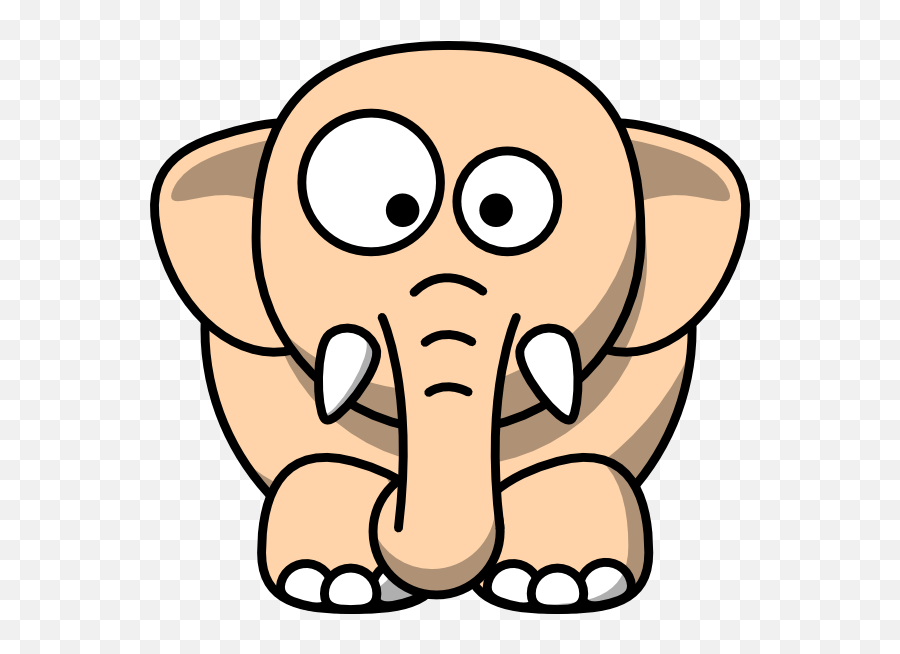 Baby Elephant Yellow Clip Art - Cartoon Elephant Orange Elephant Clip Art Emoji,Baby Elephant Clipart