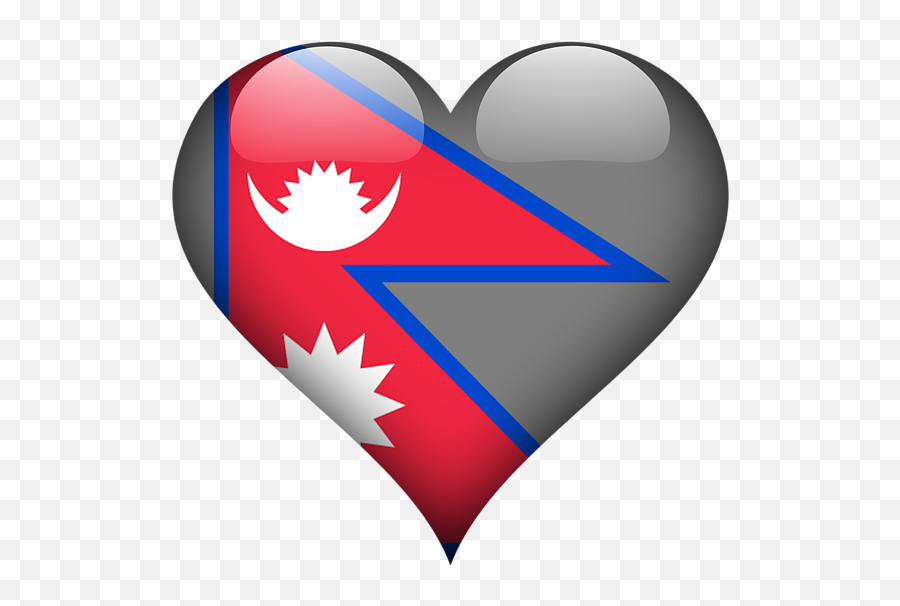 Heart Nepal Flag T - Shirt For Sale By Jose O Emoji,Nepal Flag Png