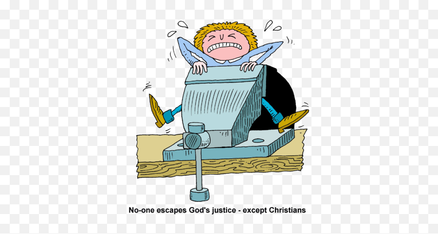 Image Man In Vice Clamp - Noone Escapes Gods Justice Emoji,None Clipart