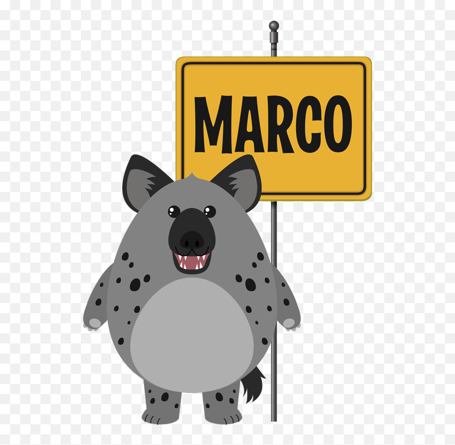 Wild Animal Hyena With Name Children Sticker - Tenstickers Emoji,Hyena Clipart