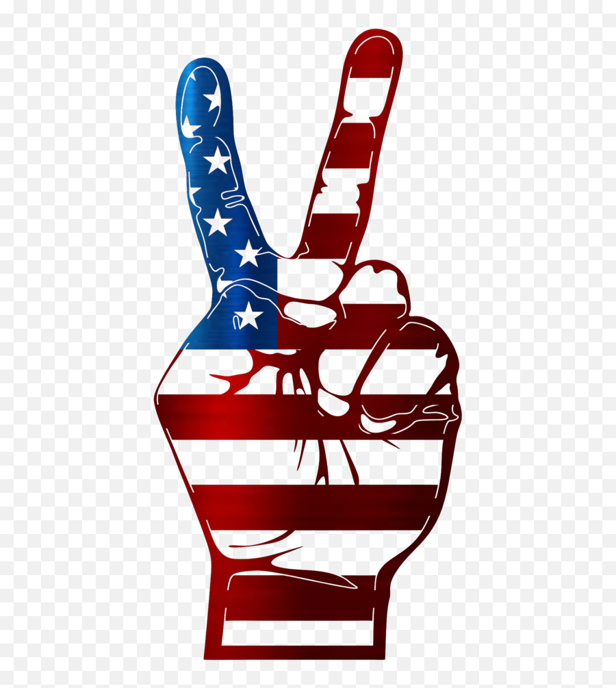Peace Sign Flag - Us Flag Peace Sign Metal Signs Custom Emoji,Peace Fingers Png