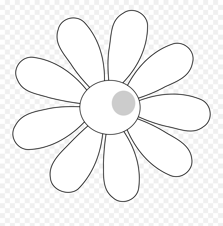 Daisy Flower 7 Black White Line Art Scalable Vector Graphics - Margarita Flor Para Colorear Emoji,Flower Clipart