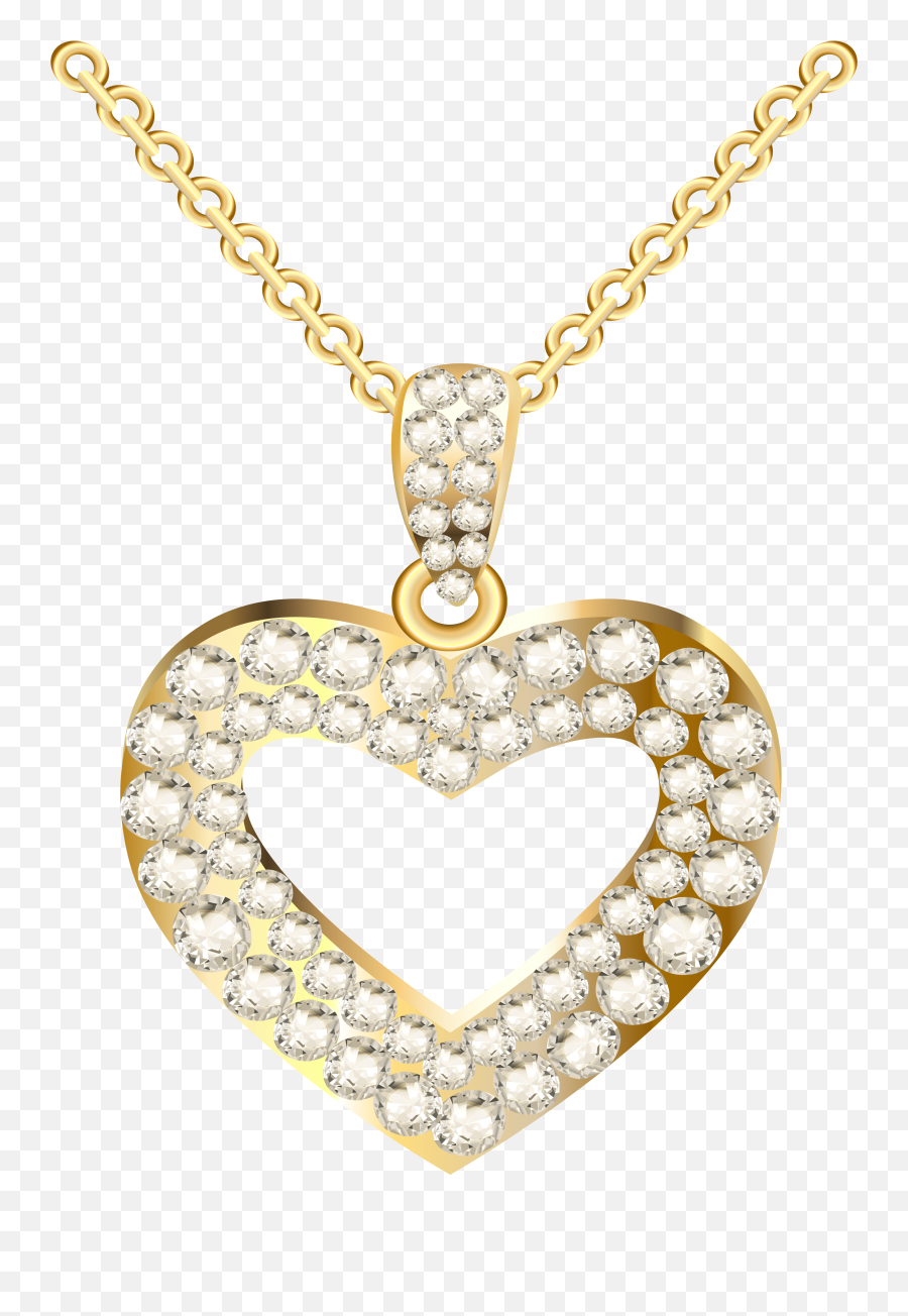 Gold Diamond Necklace Png - Gold Diamond Necklace Png Emoji,Necklace Clipart