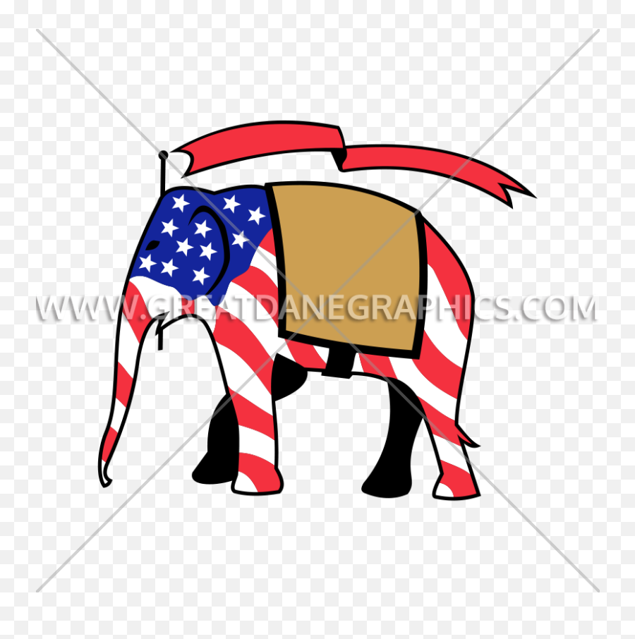 Republican Elephant Stripes Production Ready Artwork For T - Animal Figure Emoji,Republican Elephant Logo