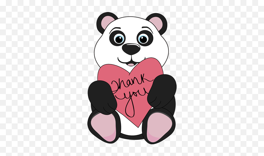 Panda Bear Thank You Clip Art - Panda Thank You Clipart Emoji,You Clipart