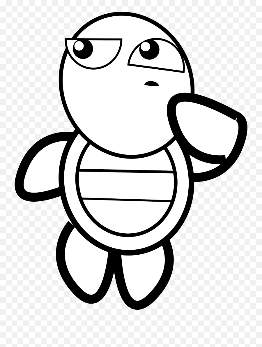 White How Clipart Of Awesome Turbo And - Turtle Clipart Black And White Emoji,Turtle Clipart Black And White