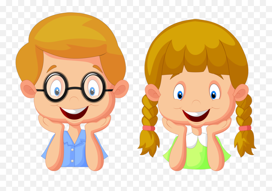 Download School Clipart Borders And Frames Cartoon - Clip Art Boy And Girl Thinking Emoji,School Clipart
