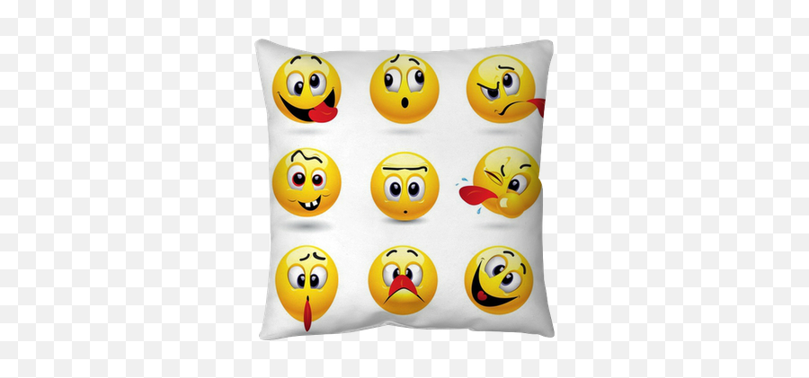 Smiley Balls Showing Funny Face Throw Pillow U2022 Pixers - We Live To Change Smiley Drole Emoji,Funny Face Png