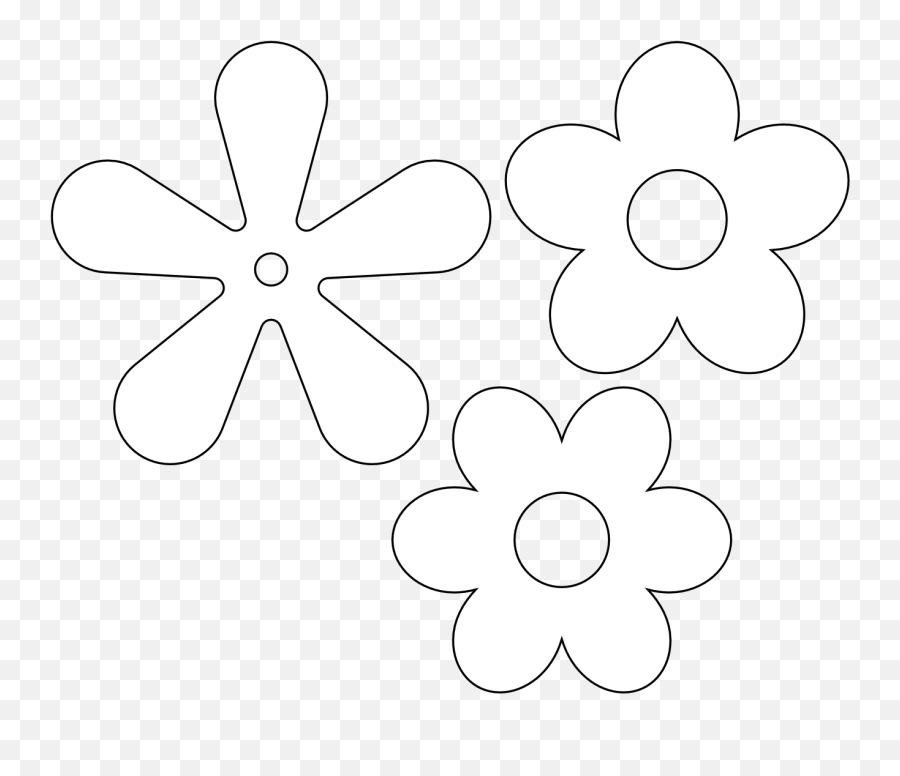 5 Petal Flower Clip Art Flower Icons Christmas Coloring - Retro Flower Outline Emoji,Flower Clipart Black And White