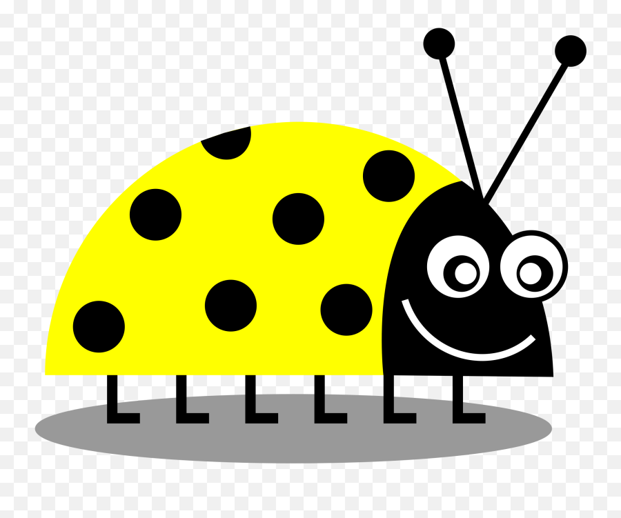 Yellow Ladybug Clipart - Yellow Lady Bug Drawing Emoji,Ladybug Clipart