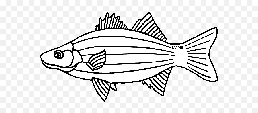 Clip Art - Oklahoma State Fish Emoji,Bass Fish Clipart Black And White