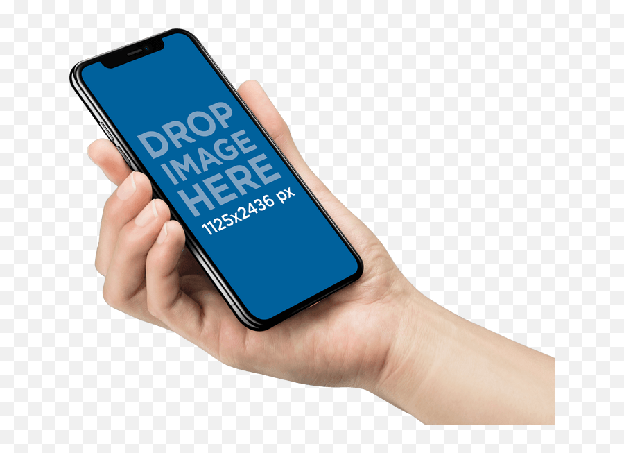 Iphone X Mockup Being Held By A Hand - Iphone X In Hand Emoji,Hand Holding Iphone Png