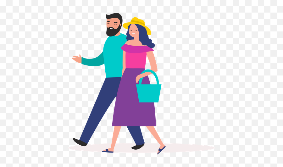Best Premium Couple Walking Together Illustration Download Emoji,Couple Walking Png