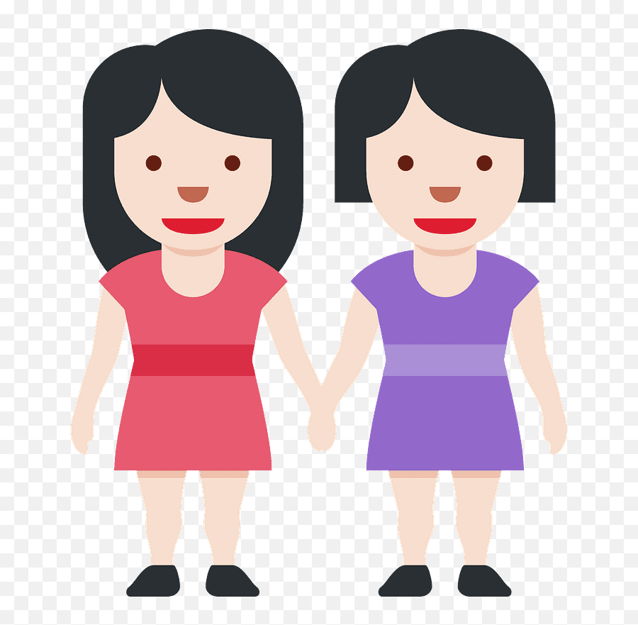 Women Holding Hands Emoji Clipart Free Download Transparent,Two People Clipart