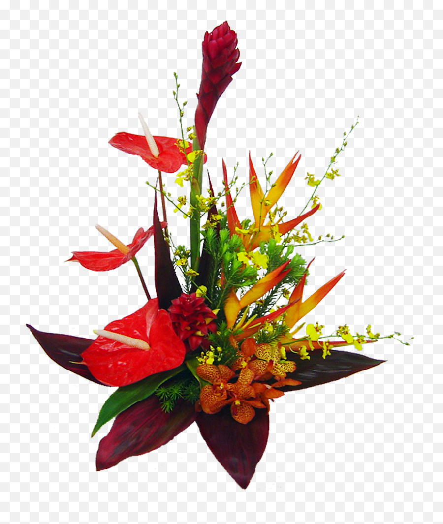 Tropical Island Flowers Png - Tropical Flower Bouquet Png Emoji,Flower Arrangement Clipart