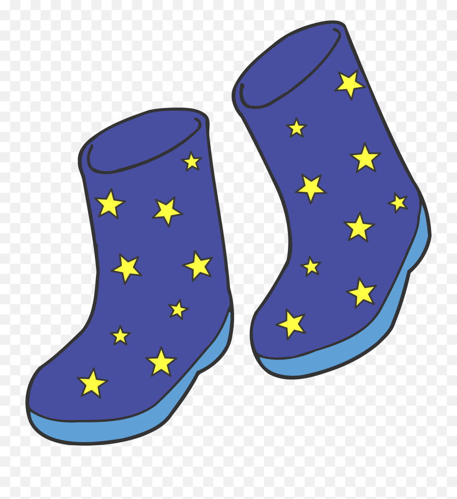Blue Wellington Boots With Yellow Star - Clip Art Welly Boots Emoji,Boots Clipart