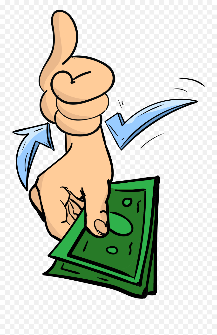 Clipart Of The Thumbs Up And Money - Peniaze Obrázky Png Emoji,Thumbs Up Transparent