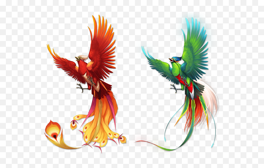 Download Color Pattern Fenghuang Bird - Fenghuang Emoji,Phoenix Clipart