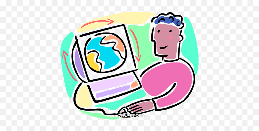 Surfing The Internet Royalty Free - Im Internet Surfen Clipart Emoji,Internet Clipart