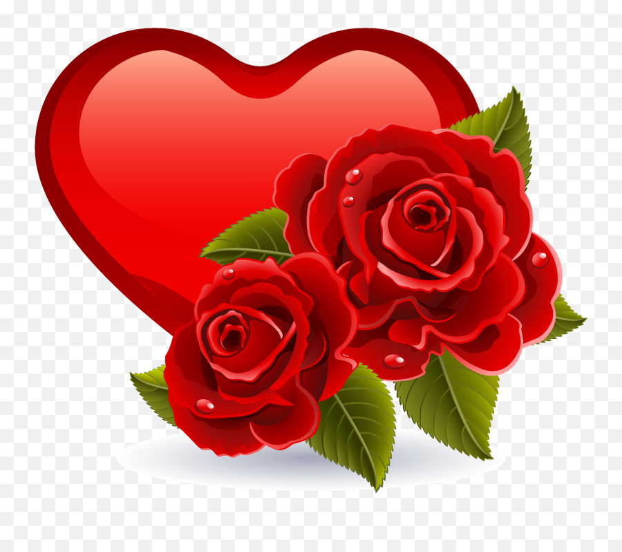 Heart With Roses Clipart Free Download Transparent Png - Rose And Heart Png Emoji,Hearts Clipart