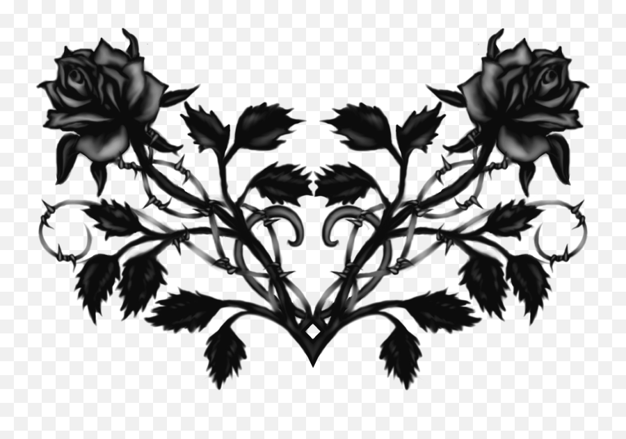 Goth Tattoo Png Free Download Png Arts - Black Rose Tattoo Designs Emoji,Tattoo Png