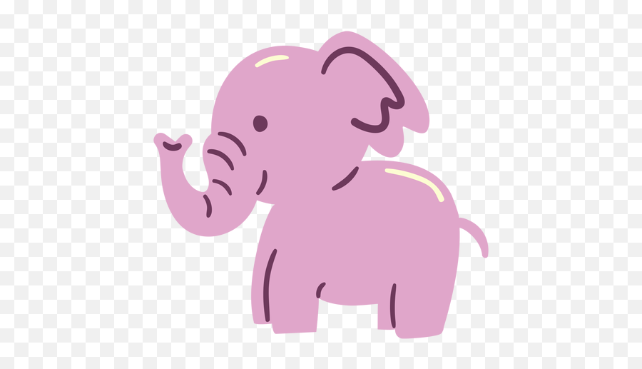 Cute Happy Elephant Flat Elephant - Animal Figure Emoji,Elephant Transparent Background